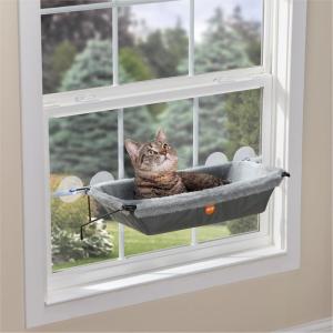 image:imageKampH Cat Window Perch EZ Mount Window Hammock  Sturdy Kitty Sill Seat Strong Suction Cups Metal Frame SpaceSaving CordFree Design Cozy Sunbathing Bed for Large Indoor Cats Holds 50 lbs