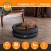 image:imageKampH Heated Cat Bed Indoor Thermo Pet Cuddler with Removable Waterproof Cat Heating Pad Calming Warm Small Dog Donut Bed with Dual Bolsters Machine Washable Non Slip Base MET Listed  Gray 22