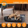 image:imageKampH Heated Cat and Dog Bed Indoor Thermo Pet Sofa with Removable Waterproof Cat Heating Pad Indoor Warming Orthopedic Dog Couch Bed Machine Washable Non Slip Base MET Listed  Gray 26 x 18
