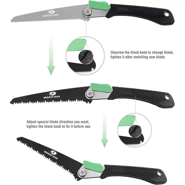 MOSSY OAK Folding Saw  7 Inch Pruning Hand Saw with Pouch D6A  M2 Bimetal Saw Blade Hunting Saw Foldable for Deer Tree Wood and Limb Cutting712 inches
