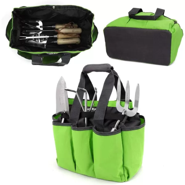 WORKPRO Garden Tool Bag 9 Pockets Garden Tote Bag Heavy Duty Oxford Garden Tool Storage Bag Gardening Tool Kit Holder Tools NOT Included 12 x 12 x 6 Blue InsectsGreen