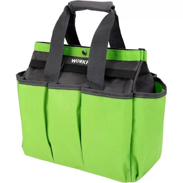 WORKPRO Garden Tool Bag 9 Pockets Garden Tote Bag Heavy Duty Oxford Garden Tool Storage Bag Gardening Tool Kit Holder Tools NOT Included 12 x 12 x 6 Blue InsectsGreen