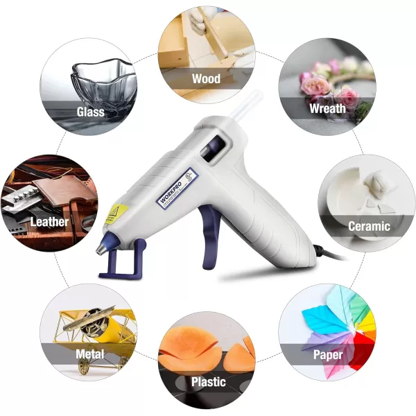 WORKPRO Mini Hot Glue Gun Kit 20pcs Hot Glue Sticks Included Lightweight Hot Melt Glue Gun for Decoration Craft School Art DIY Home RepairsGrey