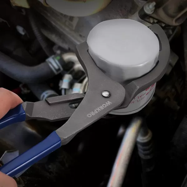 WORKPRO Oil Filter Wrench 12 Oil Filter Removal Tools 5Position Adjustable Design Oil Filter Pliers Fits Oil Filters from 212 to 334 in Diameter Ideal for Engine Filters Cars and Trucks12