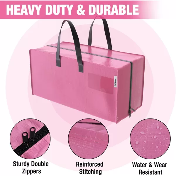 WORKPRO 6 Pack Extra Large Moving Bags with Zippers ampamp Carrying Handles Backpack Straps HeavyDuty Storage Tote for Space Saving Moving Storage  PinkPink