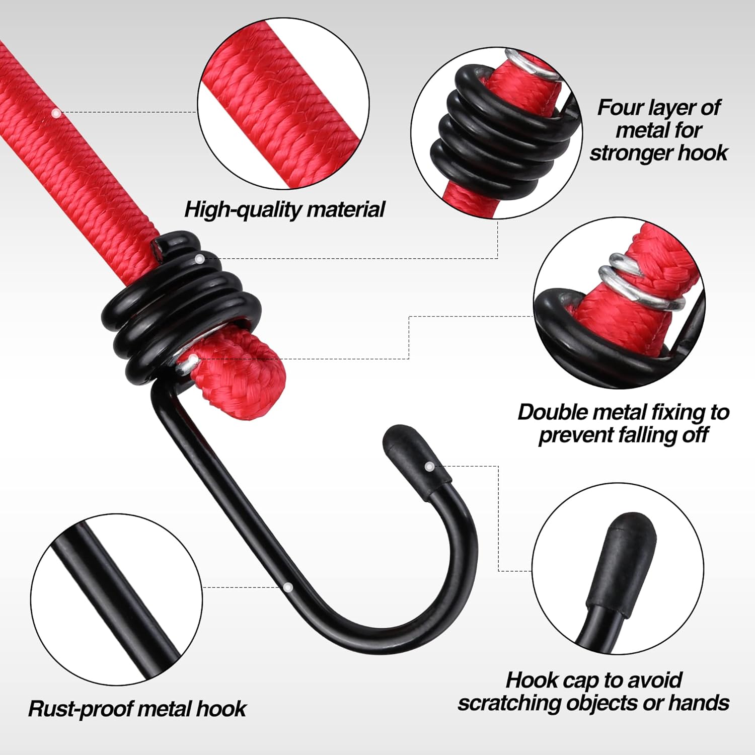 WORKPRO Bungee Cords Heavy Duty Outdoor  22 PCS in Storage Jar Includes 10 18 24 30 36 48 Bungie Cord Bundle Assortment with Metal HookWORKPRO Bungee Cords Heavy Duty Outdoor  22 PCS in Storage Jar Includes 10 18 24 30 36 48 Bungie Cord Bundle Assortment with Metal Hook