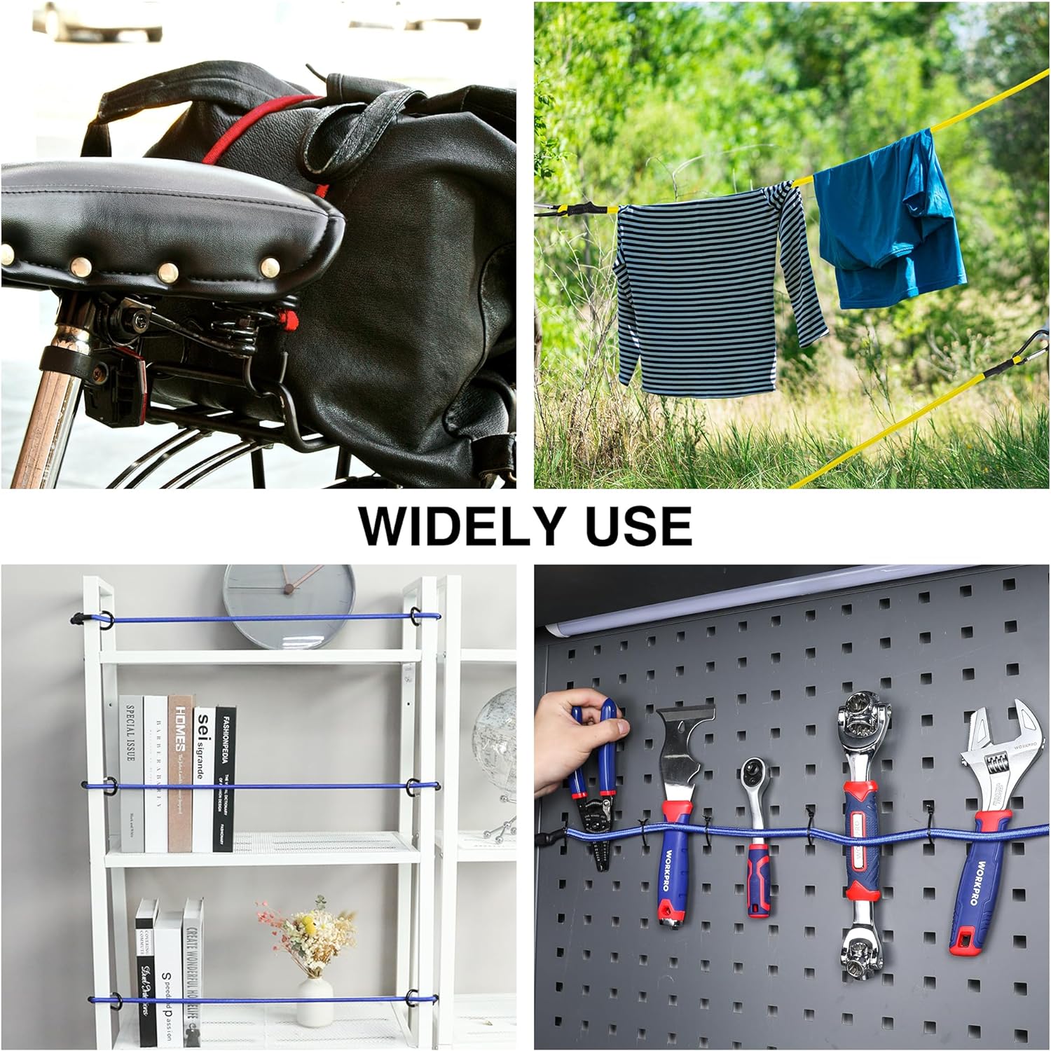 WORKPRO Bungee Cords with Aluminum Alloy Hook 8 Pack Long Heavy Duty Bungee Cord Assorted Size 18 24 48 60 Extra Strong Black Bungee Straps for Luggage Rack Camping Cargo Bike TransportingWORKPRO Bungee Cords with Aluminum Alloy Hook 8 Pack Long Heavy Duty Bungee Cord Assorted Size 18 24 48 60 Extra Strong Black Bungee Straps for Luggage Rack Camping Cargo Bike Transporting