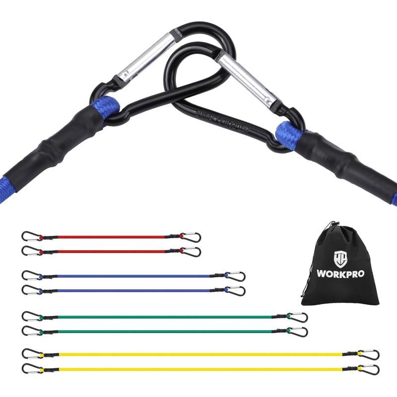 WORKPRO Bungee Cords with Aluminum Alloy Hook 8 Pack Long Heavy Duty Bungee Cord Assorted Size 18 24 48 60 Extra Strong Black Bungee Straps for Luggage Rack Camping Cargo Bike TransportingWORKPRO Bungee Cords with Aluminum Alloy Hook 8 Pack Long Heavy Duty Bungee Cord Assorted Size 18 24 48 60 Extra Strong Black Bungee Straps for Luggage Rack Camping Cargo Bike Transporting