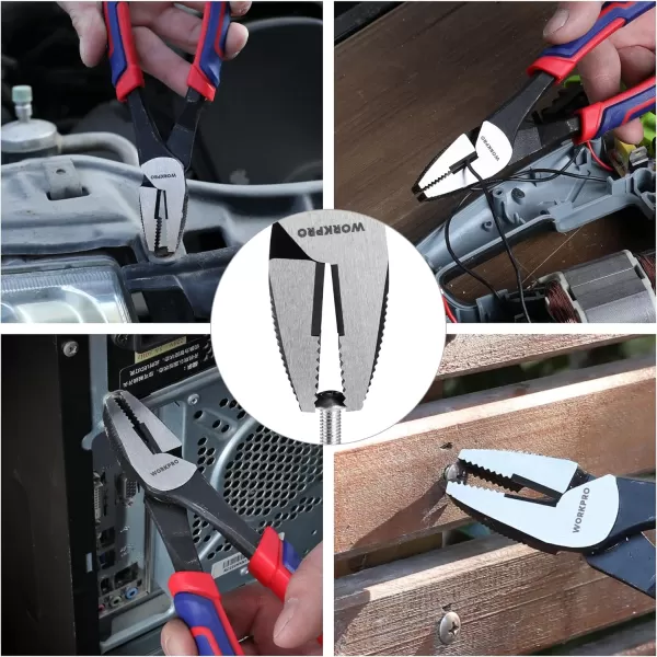 WORKPRO 8 Linesman Screw Extractor PliersCombination Pliers with Unique Nonslip Jaws Stripped Screw Remover Tool Lineman Pliers for Quickly Removal of Damaged or Rusted FastenersWORKPRO 8 Linesman Screw Extractor PliersCombination Pliers with Unique Nonslip Jaws Stripped Screw Remover Tool Lineman Pliers for Quickly Removal of Damaged or Rusted Fasteners