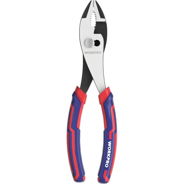 WORKPRO 8 Slip Joint Pliers Tool Large Soft GripRust Prevention Finish 3Zone Serrated Jaw Forged from High Carbon Steel for Maximum GripWORKPRO 8 Slip Joint Pliers Tool Large Soft GripRust Prevention Finish 3Zone Serrated Jaw Forged from High Carbon Steel for Maximum Grip