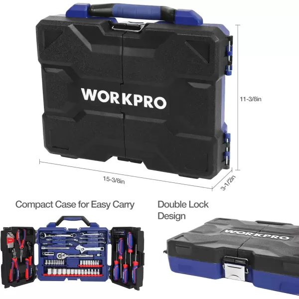 WORKPRO 87 Piece Household Hand Tool Kit General Auto Repair Tool Set with Pliers Screwdrivers Sockets Wrenches and Toolbox Storage Case Mechanic Tool Set for Homeowner Diyer HandymanWORKPRO 87 Piece Household Hand Tool Kit General Auto Repair Tool Set with Pliers Screwdrivers Sockets Wrenches and Toolbox Storage Case Mechanic Tool Set for Homeowner Diyer Handyman