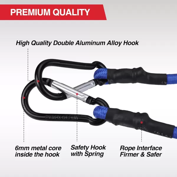 WORKPRO Bungee Cords with Aluminum Alloy Hook 8 Pack Long Heavy Duty Bungee Cord Assorted Size 18 24 48 60 Extra Strong Black Bungee Straps for Luggage Rack Camping Cargo Bike TransportingWORKPRO Bungee Cords with Aluminum Alloy Hook 8 Pack Long Heavy Duty Bungee Cord Assorted Size 18 24 48 60 Extra Strong Black Bungee Straps for Luggage Rack Camping Cargo Bike Transporting
