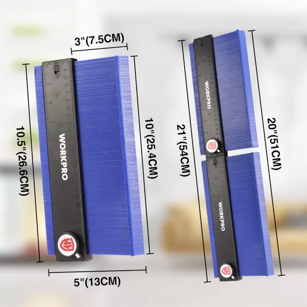 WORKPRO Connectable Contour Gauge 1010 Inch Profile Duplicator with Lock Precisely Copy Irregular Shape Gift for Father Husband Outline Marking Tool for Woodworking Floor Carpet Tile LayingWORKPRO Connectable Contour Gauge 1010 Inch Profile Duplicator with Lock Precisely Copy Irregular Shape Gift for Father Husband Outline Marking Tool for Woodworking Floor Carpet Tile Laying