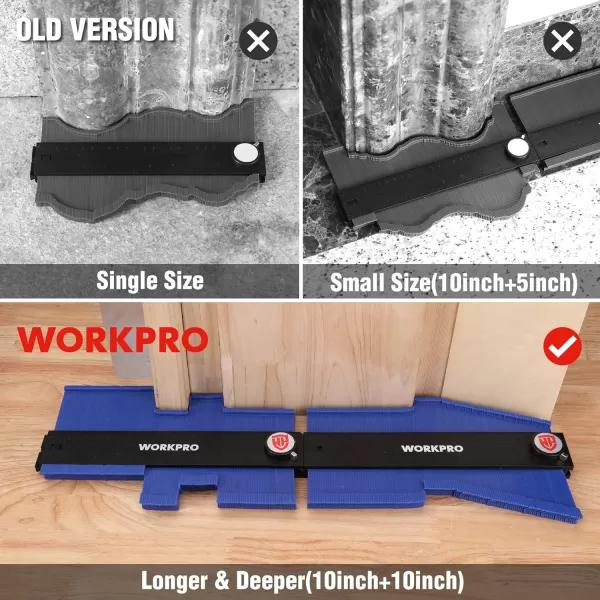 WORKPRO Connectable Contour Gauge 1010 Inch Profile Duplicator with Lock Precisely Copy Irregular Shape Gift for Father Husband Outline Marking Tool for Woodworking Floor Carpet Tile LayingWORKPRO Connectable Contour Gauge 1010 Inch Profile Duplicator with Lock Precisely Copy Irregular Shape Gift for Father Husband Outline Marking Tool for Woodworking Floor Carpet Tile Laying