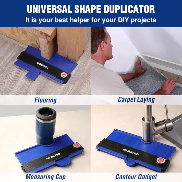 WORKPRO Connectable Contour Gauge 1010 Inch Profile Duplicator with Lock Precisely Copy Irregular Shape Gift for Father Husband Outline Marking Tool for Woodworking Floor Carpet Tile LayingWORKPRO Connectable Contour Gauge 1010 Inch Profile Duplicator with Lock Precisely Copy Irregular Shape Gift for Father Husband Outline Marking Tool for Woodworking Floor Carpet Tile Laying