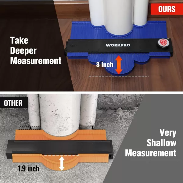 WORKPRO Connectable Contour Gauge 1010 Inch Profile Duplicator with Lock Precisely Copy Irregular Shape Gift for Father Husband Outline Marking Tool for Woodworking Floor Carpet Tile LayingWORKPRO Connectable Contour Gauge 1010 Inch Profile Duplicator with Lock Precisely Copy Irregular Shape Gift for Father Husband Outline Marking Tool for Woodworking Floor Carpet Tile Laying