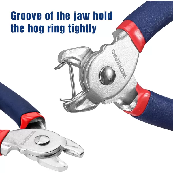 WORKPRO Hog Ring Pliers with 500 Pcs 34 Hog Rings Galvanized Steel Hog Rings Perfect for Furniture Upholstery Auto Upholstery Meat amp Sausage CasingsWORKPRO Hog Ring Pliers with 500 Pcs 34 Hog Rings Galvanized Steel Hog Rings Perfect for Furniture Upholstery Auto Upholstery Meat amp Sausage Casings