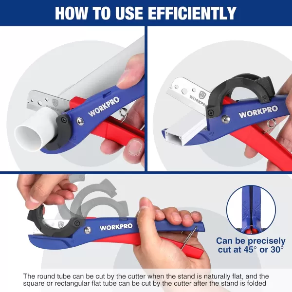 WORKPRO PEX Pipe Cutter with Sharp 7Cr17MoV Blades Hose Cutter with 18158 Cutting Capacity Tubing Cutter for PPR PE PP and Rubber Hoses Suitable for Home and Plumbing RepairsWORKPRO PEX Pipe Cutter with Sharp 7Cr17MoV Blades Hose Cutter with 18158 Cutting Capacity Tubing Cutter for PPR PE PP and Rubber Hoses Suitable for Home and Plumbing Repairs