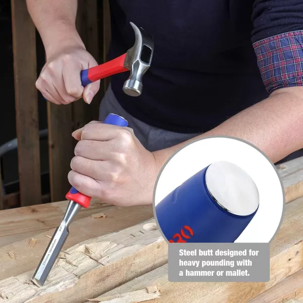 WORKPRO W043007 Wood Chisel 1 In Wide Blade ChromeVanadium Steel Construction Single Pack34 in