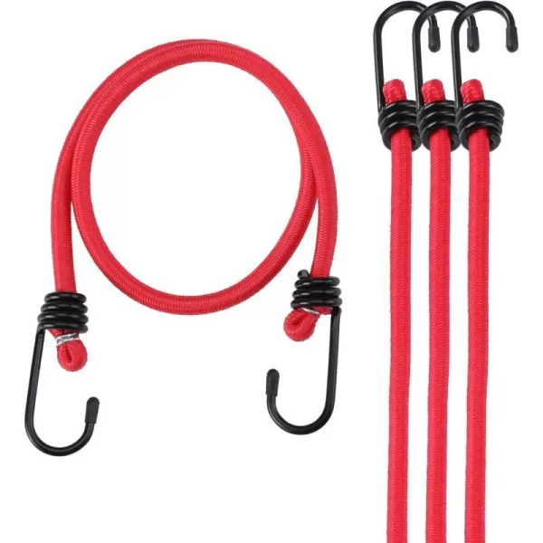 WORKPRO 24 Inch Bungee Cord with Hooks 4 Pack Superior Rubber Heavy Duty Straps Strong Elastic Rope for Outdoor Tent Luggage Rack Camping Cargo RV Bike Transporting Storage RedWORKPRO 24 Inch Bungee Cord with Hooks 4 Pack Superior Rubber Heavy Duty Straps Strong Elastic Rope for Outdoor Tent Luggage Rack Camping Cargo RV Bike Transporting Storage Red