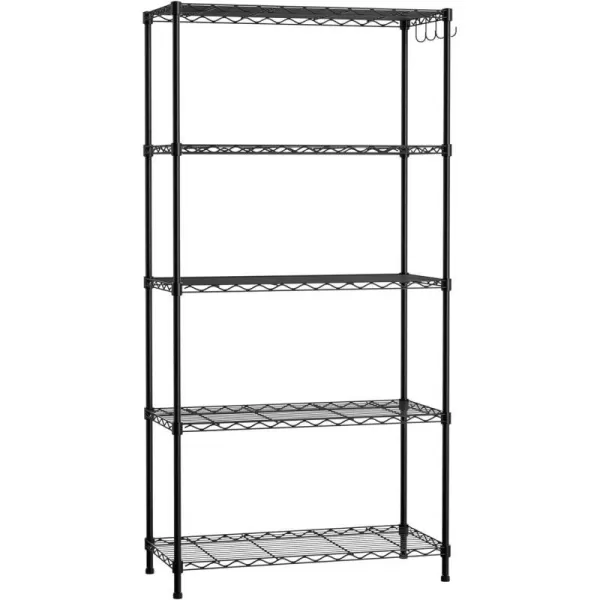 WORKPRO 5Tier Wire Shelving Unit 36W x 14D x 72H Metal Storage Shelves Rack Heavy Duty Utility Shelving 1750 LBS Load Capacity Total Kitchen Living Room Basement Garage30 W x 14 D x 60 H