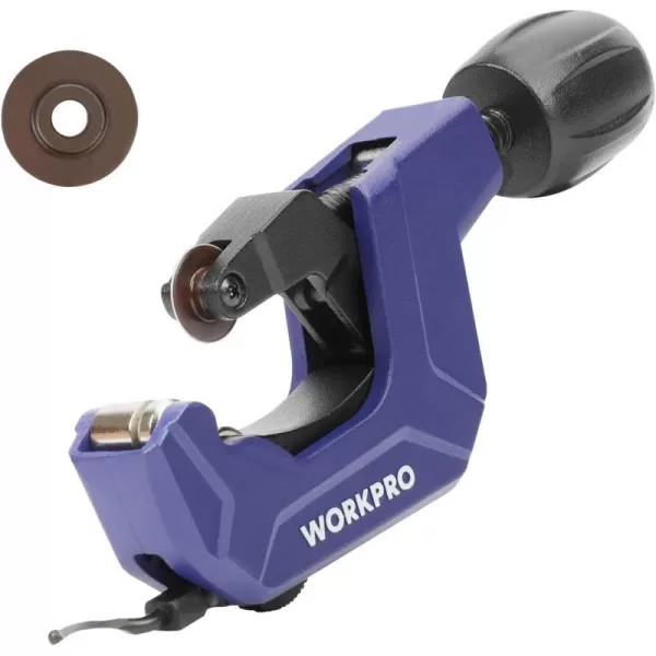 WORKPRO Pipe Cutter 18 to 118inch Tubing Cutter Heavy Duty Conduit Cutter for Thin Copper PVC Aluminum Pipes with Deburring Reamer Ultrasharp Spare Cutting WheelWORKPRO Pipe Cutter 18 to 118inch Tubing Cutter Heavy Duty Conduit Cutter for Thin Copper PVC Aluminum Pipes with Deburring Reamer Ultrasharp Spare Cutting Wheel