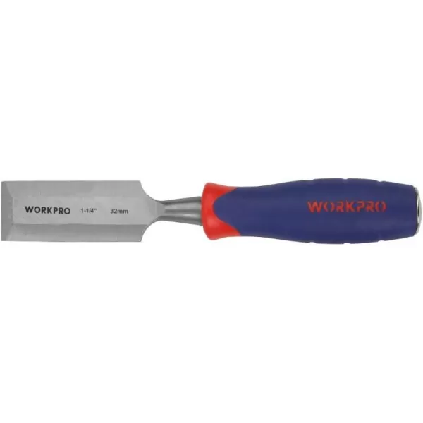 WORKPRO W043007 Wood Chisel 1 In Wide Blade ChromeVanadium Steel Construction Single Pack114 in