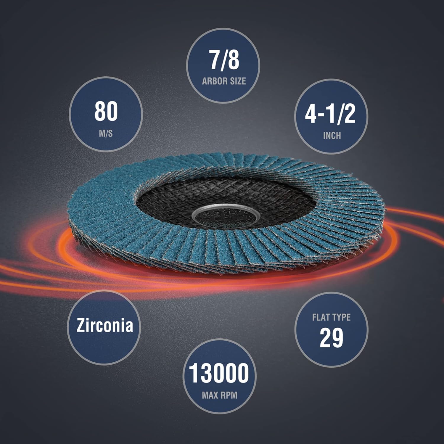 10 Pack 36 Grit Flap Discs - 4-1/2 Inch Zirconia Abrasive Grinding Wheels With 7/8 Inch Arbor