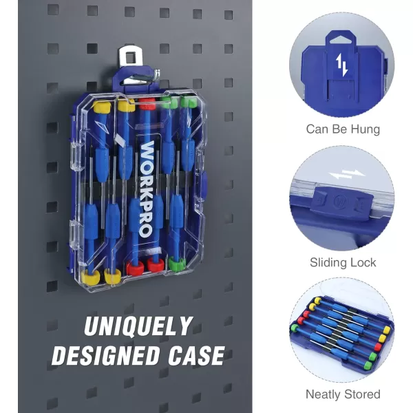 WORKPRO 10Piece Precision Screwdriver Set with Case Phillips Slotted Torx Star Magnetic Screwdriver Repair Tool Kit in Different Sizes Colors NonSlip Grip for Eyeglass Watch Computer PhoneWORKPRO 10Piece Precision Screwdriver Set with Case Phillips Slotted Torx Star Magnetic Screwdriver Repair Tool Kit in Different Sizes Colors NonSlip Grip for Eyeglass Watch Computer Phone