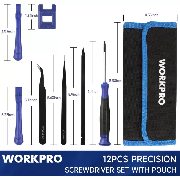 WORKPRO 12 in 1 Torx Screwdriver Set with T3 T4 T5 T6 T8 T10 Security Torx Bit amp Tweezers Precision Magnetic Screwdrivers Pry Bars Spudger for Eyeglass Watch Computer Laptop Phone with PouchWORKPRO 12 in 1 Torx Screwdriver Set with T3 T4 T5 T6 T8 T10 Security Torx Bit amp Tweezers Precision Magnetic Screwdrivers Pry Bars Spudger for Eyeglass Watch Computer Laptop Phone with Pouch