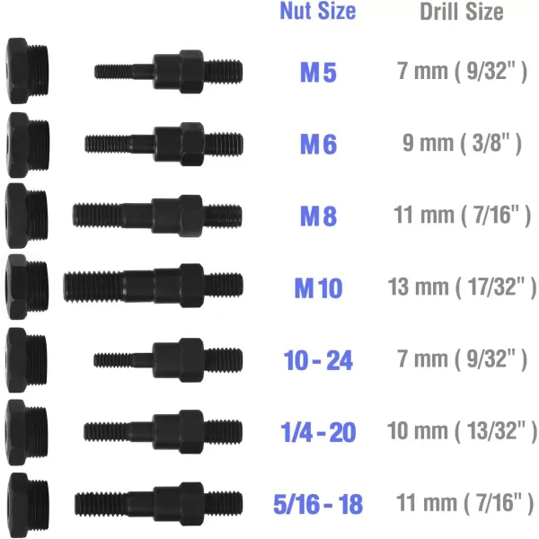 WORKPRO 15 Hand Rivet Nut Setter Kit  79Piece High Leverage Rivet Nut Tool with Metric amp SAE Mandrels and NutsWORKPRO 15 Hand Rivet Nut Setter Kit  79Piece High Leverage Rivet Nut Tool with Metric amp SAE Mandrels and Nuts