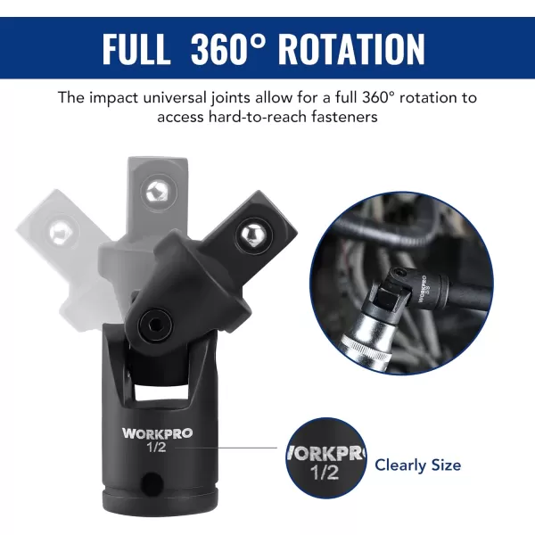 WORKPRO 18Pieces Drive Tool Accessory Set Includes Socket Adapters Socket Extension Bar Swivel Universal Joints and Impact Coupler 14 38 amp 12 DriveWORKPRO 18Pieces Drive Tool Accessory Set Includes Socket Adapters Socket Extension Bar Swivel Universal Joints and Impact Coupler 14 38 amp 12 Drive