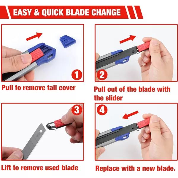 WORKPRO 18mm Retractable Utility Knife Heavy Duty Aluminum Alloy Snapoff Box Cutter with 10PC SK5 Steel Sharp Blades for Cartons Cardboard and Boxes Perfect for Office and Home UseWORKPRO 18mm Retractable Utility Knife Heavy Duty Aluminum Alloy Snapoff Box Cutter with 10PC SK5 Steel Sharp Blades for Cartons Cardboard and Boxes Perfect for Office and Home Use