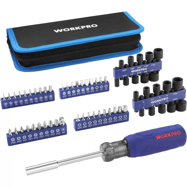 WORKPRO 61PC Magnetic Screwdriver Bits amp Nut Driver Set with Organizer Bag DIY Tools amp Equipment for Men Women Mechanic Herramientas Tool Bit Kit Home Improvement Gift Metric amp SAEWORKPRO 61PC Magnetic Screwdriver Bits amp Nut Driver Set with Organizer Bag DIY Tools amp Equipment for Men Women Mechanic Herramientas Tool Bit Kit Home Improvement Gift Metric amp SAE