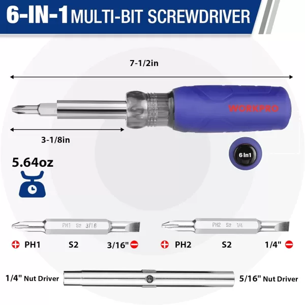 WORKPRO 6in1 Basic amp 4in1 Electronics ScrewdriverNut Driver Set Tool Cushion Grip 2PCS Portable Screwdriver 8 Basic amp PrecisionnbspBits PhilipsSlotted 2 Nut Driver SizesWORKPRO 6in1 Basic amp 4in1 Electronics ScrewdriverNut Driver Set Tool Cushion Grip 2PCS Portable Screwdriver 8 Basic amp PrecisionnbspBits PhilipsSlotted 2 Nut Driver Sizes