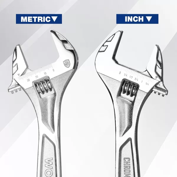 WORKPRO Adjustable Wrench 6inch Heavy Duty Spanner with InchMetric Scale Premium CrV Steel Chrome Plated10 Inch
