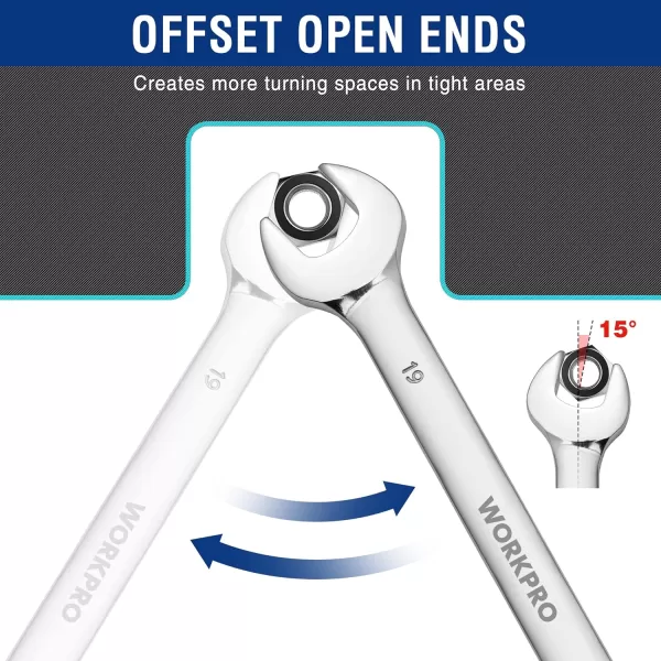 WORKPRO Mechanics Wrench Set Metric and Standard 22PCS Complete Combination Wrenches Set SAE 14 to 78 Metric 9mm to 19mm Automotive Wrench Set with Rack OrganizerWORKPRO Mechanics Wrench Set Metric and Standard 22PCS Complete Combination Wrenches Set SAE 14 to 78 Metric 9mm to 19mm Automotive Wrench Set with Rack Organizer