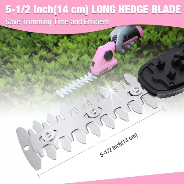 WORKPRO Pink Cordless Grass Shear amp Shrubbery Trimmer  2 in 1 Handheld Hedge Trimmer 72V Electric Grass Trimmer Hedge ShearsGrass Cutter 20Ah Rechargeable LithiumIon Battery  Pink RibbonPink