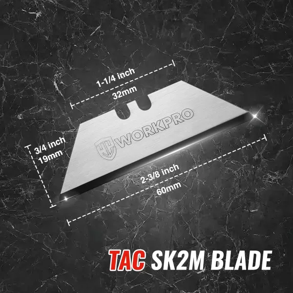 WORKPRO Premium Utility Knife Blades TAC DiamondnbspCoated SK2M 50Pack Utility Blades Replacement with DispenserWORKPRO Premium Utility Knife Blades TAC DiamondnbspCoated SK2M 50Pack Utility Blades Replacement with Dispenser