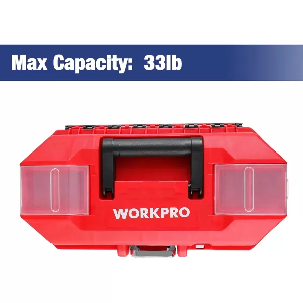 WORKPRO Tool Box Portable 13 with Removable Tray Heavy Duty Toolbox with Metal Latch Rated up to 33 Lbs PP Plastic Small Tool Boxes with Small Parts Organizer in Lid black amp redWORKPRO Tool Box Portable 13 with Removable Tray Heavy Duty Toolbox with Metal Latch Rated up to 33 Lbs PP Plastic Small Tool Boxes with Small Parts Organizer in Lid black amp red
