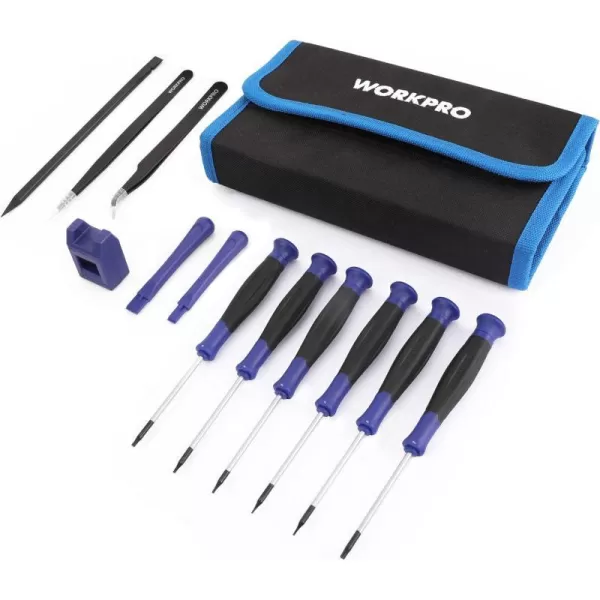 WORKPRO 12 in 1 Torx Screwdriver Set with T3 T4 T5 T6 T8 T10 Security Torx Bit amp Tweezers Precision Magnetic Screwdrivers Pry Bars Spudger for Eyeglass Watch Computer Laptop Phone with PouchWORKPRO 12 in 1 Torx Screwdriver Set with T3 T4 T5 T6 T8 T10 Security Torx Bit amp Tweezers Precision Magnetic Screwdrivers Pry Bars Spudger for Eyeglass Watch Computer Laptop Phone with Pouch