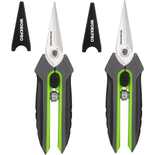 WORKPRO 2 Packs Pruning Shears 65 Gardening Scissors Snips Clippers with Precision Blades Hand Pruner Set with SheathsWORKPRO 2 Packs Pruning Shears 65 Gardening Scissors Snips Clippers with Precision Blades Hand Pruner Set with Sheaths