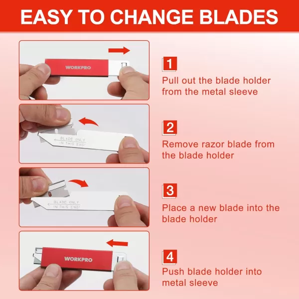 WORKPRO 12Pack Box Cutter Retractable  Utility Knife with Single Edge Razor Blade  Razor Knife Box Opener Cardboard Cutter with Metal Sheathes Extra 12Pack Razor Blades for Replacement  BlueRed  12pack Extra Blades Included