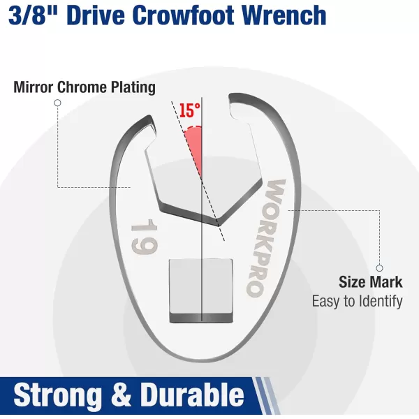 WORKPRO 38 Drive Flare Nut Wrench Set 10piece Crowfoot Flare Nut Tool Kit SAE 381in Steel Wrench With Storage Rail for Nut RemovalFlare nut Metric