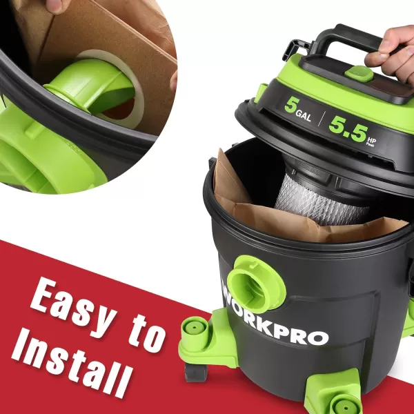 WORKPRO 5 Gallon Dust Collection Bag for W125089AE 5 Gallon Vacuum Cleaner  6 PackWORKPRO 5 Gallon Dust Collection Bag for W125089AE 5 Gallon Vacuum Cleaner  6 Pack