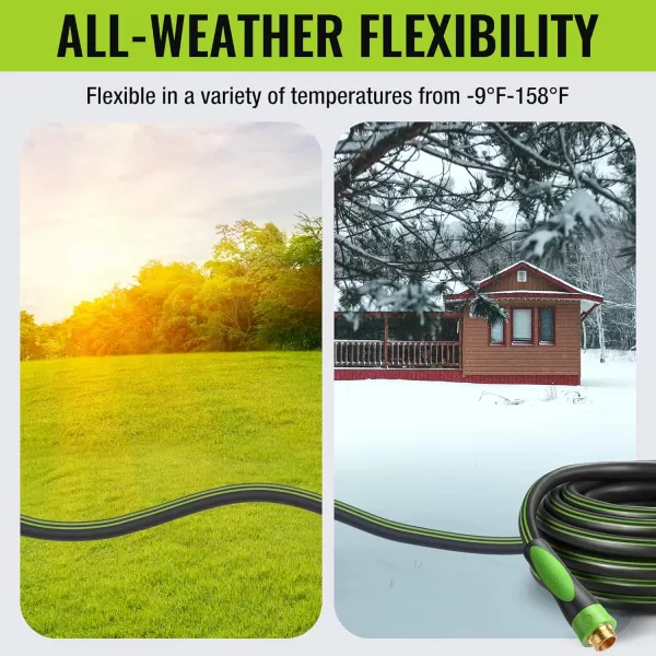 WORKPRO 58 IN x 10 FT Garden Hose Durable Flexible Lightweight Water Hose with BiMaterial 360 Rotation Handle 34 GHT Solid Brass Fittings for Outdoor Lawn Garden amp Yard Car Wash50ft BiMaterial 360 Rotary Handle