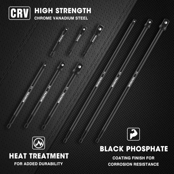 WORKPRO 6Piece Socket Adapter Extension Set 14 38 12Inch Drive 14Inch Hex Shank 26 29 amp 6 Inch Length Impact Grade Extension Bit with Holder for Power Drill amp Impact Driver9Piece
