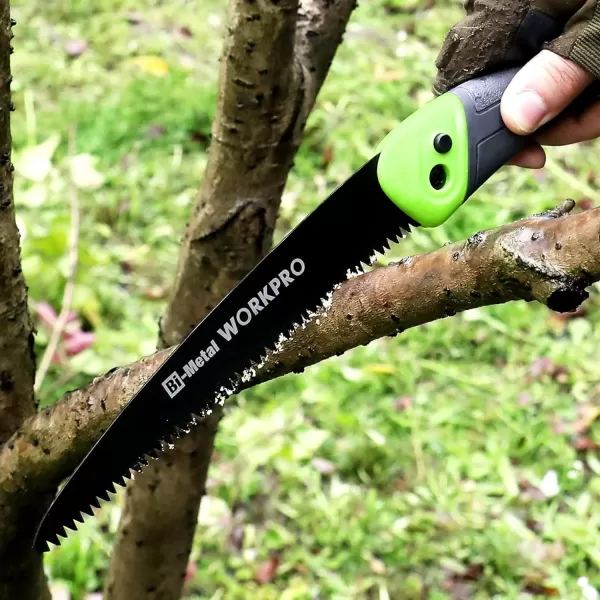 WORKPRO Folding Saw Small Hand Pruning Saw with 7 Inch Blade Portable Garden Saw with Triple Cut Teeth Ideal for Trees Trimming Cutting Camping Gardening Hunting Safety Button LockWORKPRO Folding Saw Small Hand Pruning Saw with 7 Inch Blade Portable Garden Saw with Triple Cut Teeth Ideal for Trees Trimming Cutting Camping Gardening Hunting Safety Button Lock