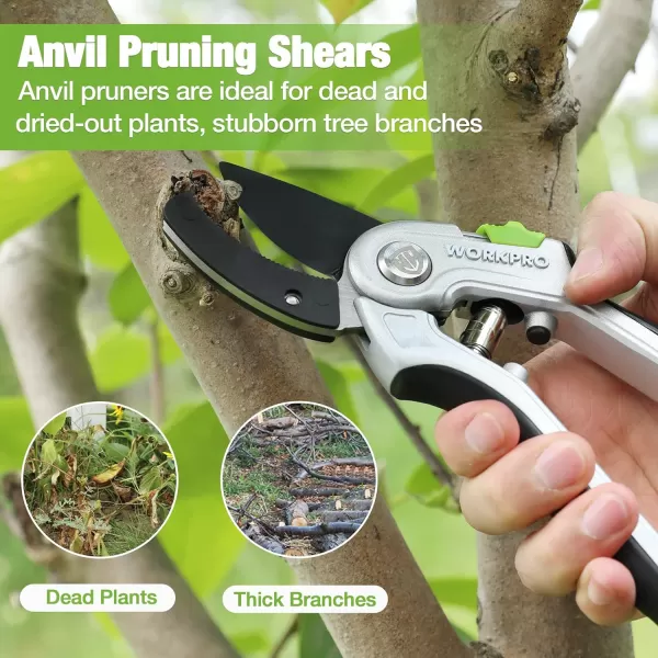 WORKPRO Garden Anvil Pruning Shears 8 Garden Pruning Scissors Heavy Duty with Ergonomically Design Handle LaborSaving Garden Clippers Hand Tools for Thick Dry branches and Dead PlantsWORKPRO Garden Anvil Pruning Shears 8 Garden Pruning Scissors Heavy Duty with Ergonomically Design Handle LaborSaving Garden Clippers Hand Tools for Thick Dry branches and Dead Plants