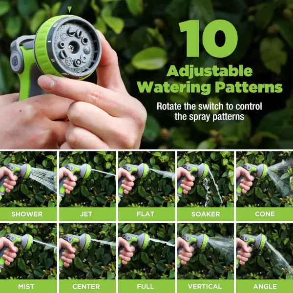 WORKPRO Garden Hose Nozzle  10 Spray Patterns Thumb Control On Off Valve Perfect Garden Water Hose Sprayer for Outdoor Watering Plants Car washing Cleaning Showering PetsWORKPRO Garden Hose Nozzle  10 Spray Patterns Thumb Control On Off Valve Perfect Garden Water Hose Sprayer for Outdoor Watering Plants Car washing Cleaning Showering Pets